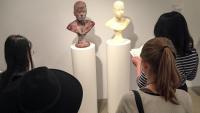 Students sketching busts.